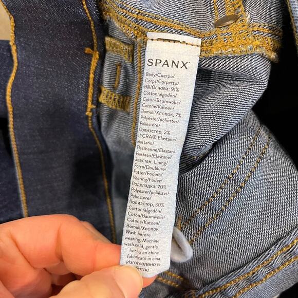 Spanx Flare Jeans Dark Wash High Rise Women's Small Tall Slimming - Picture 7 of 8